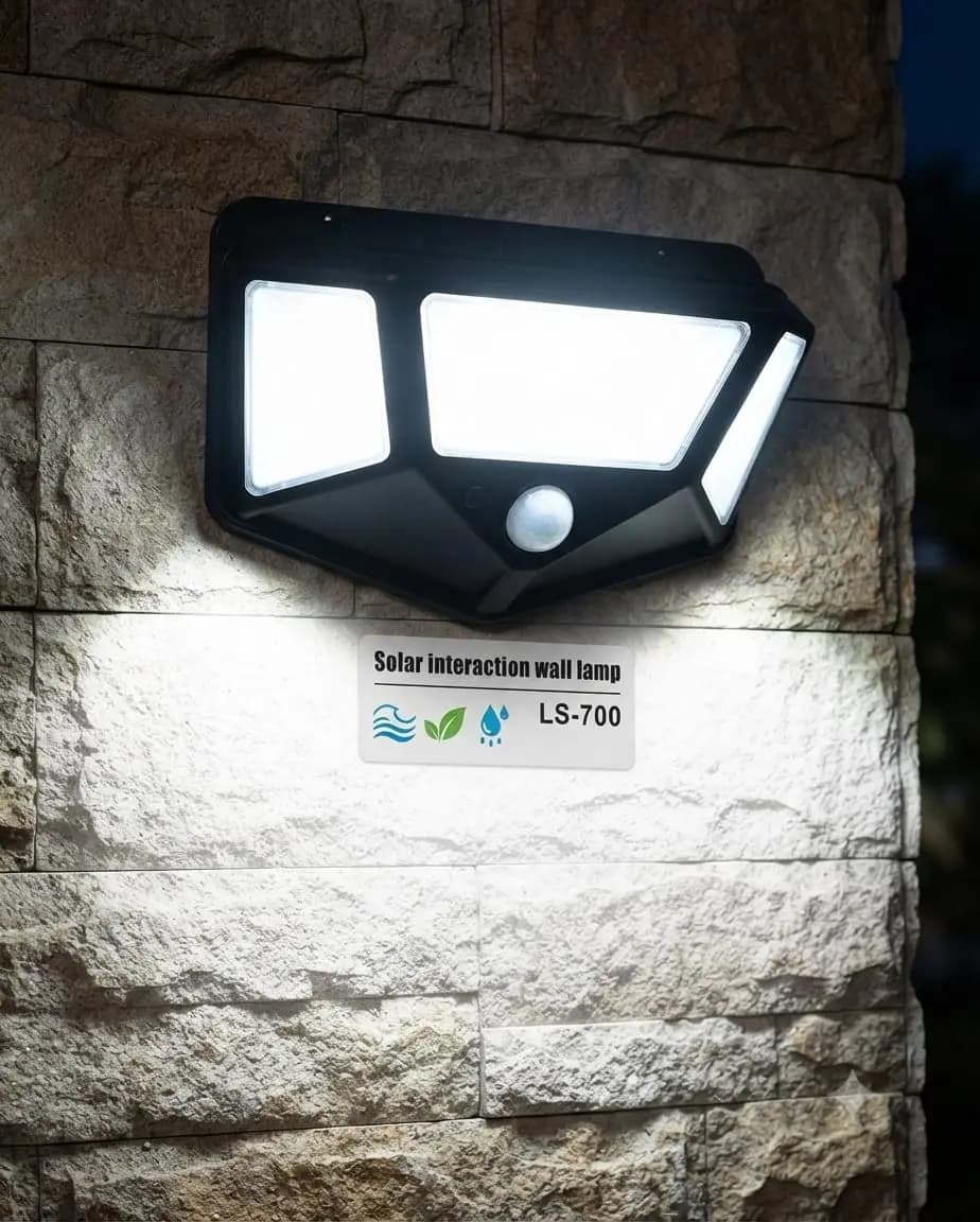 solar sensor light 3 door 100 led