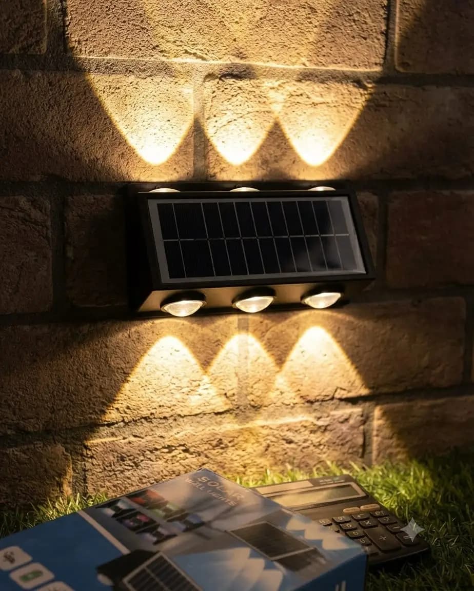 Solar wall light 3+3 warm colour