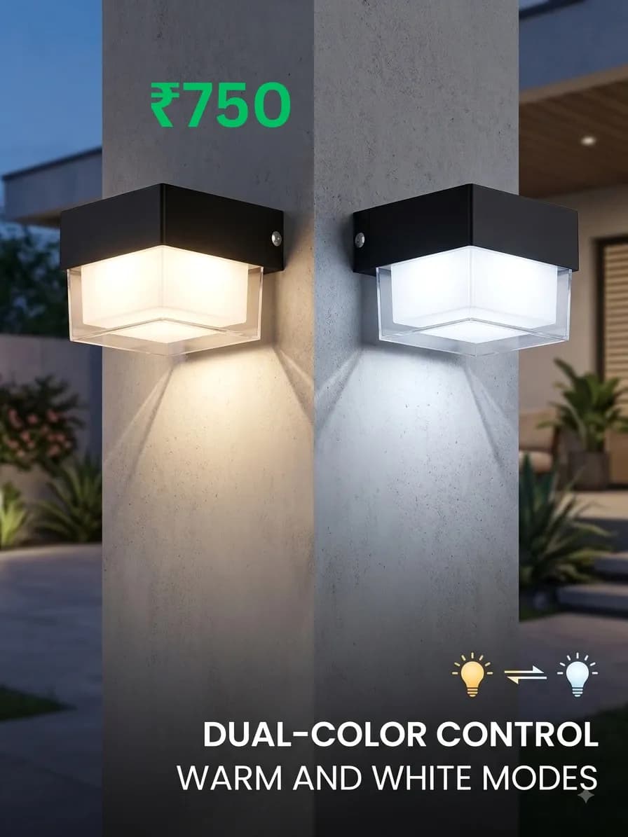 Solar wall light, warm white