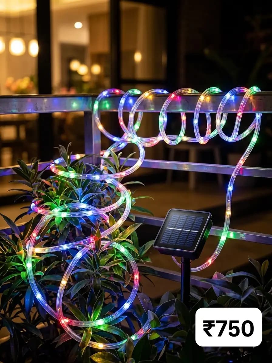 Solar rope light 15 feet multi colour