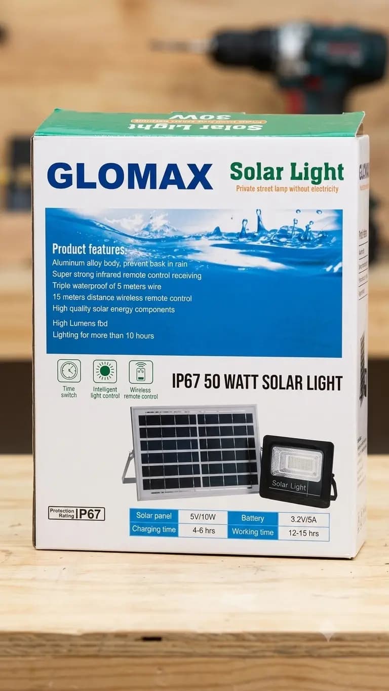 Solar flood light 30W which solar panel and remote